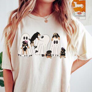 Halloween Ghost Dogs Tshirt, Cute Puppy Spooky Ghost Costume Shirt